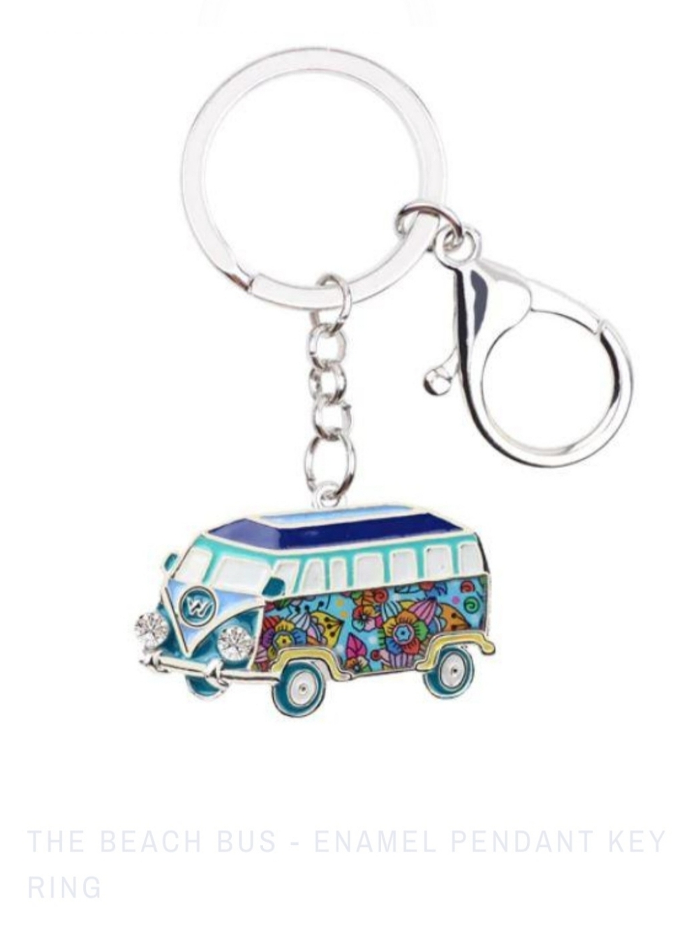 Happy VW Van Enamel Keychain/ Charm